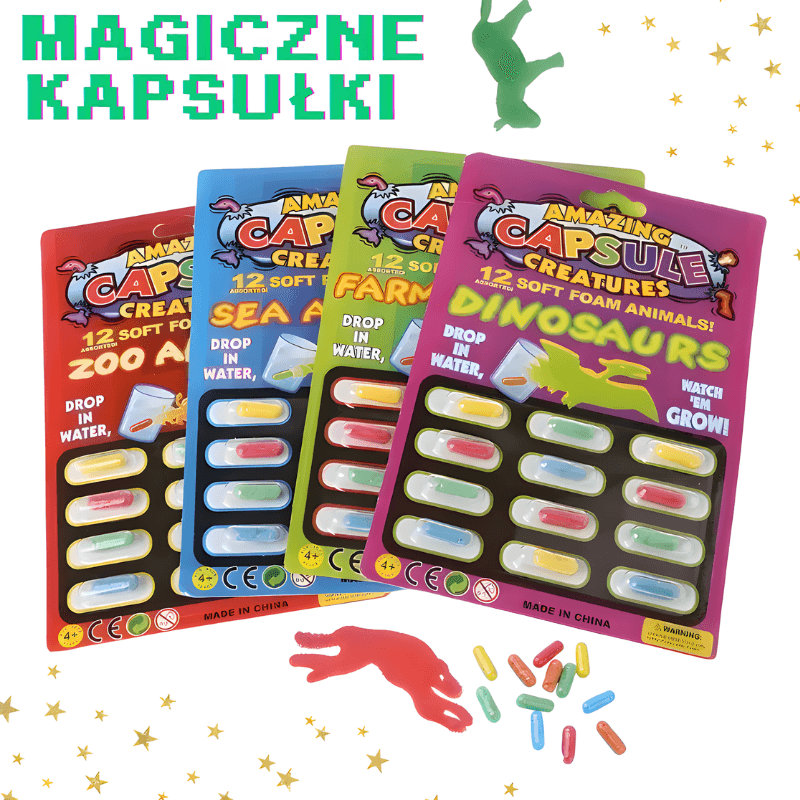 MAGICZNE KAPSUŁKI ZWIERZĄTKA ROSNĄCE W WODZIE(4 Zestawy w 1 Paczce)